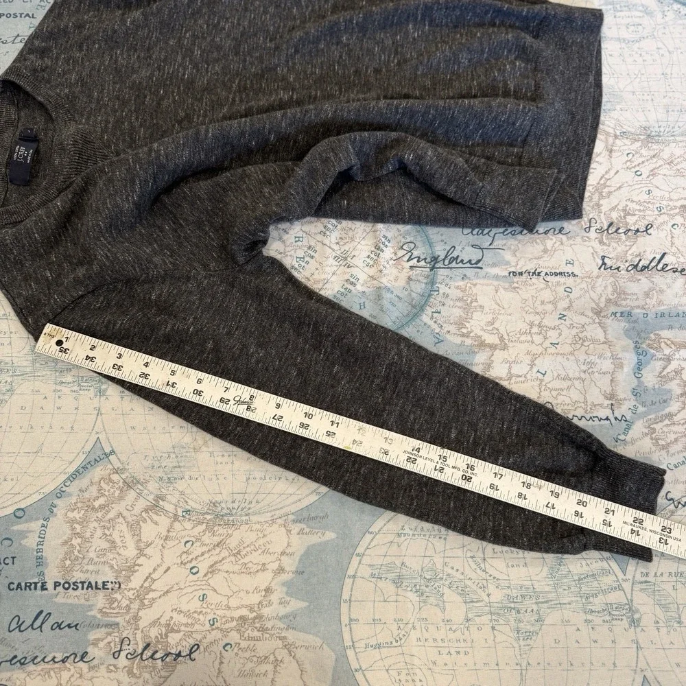 J Crew Sweater Gray Cotton Long‎ Sleeve Crew Neck Pullover Men's L Minimalist
